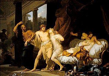 Baron Jean-Baptiste Regnault Socrate arrachant Alcibiade du sein de la Volupte oil painting image